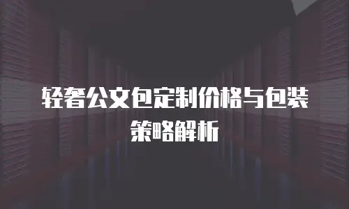 轻奢公文包定制价格与包装策略解析