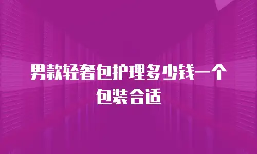 男款轻奢包护理多少钱一个包装合适
