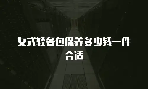 女式轻奢包保养多少钱一件合适