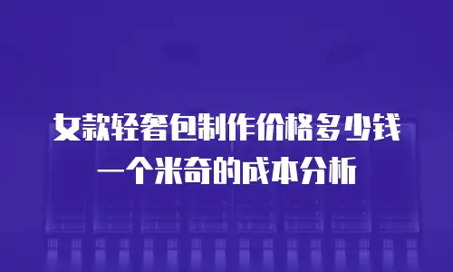 女款轻奢包制作价格多少钱一个米奇的成本分析