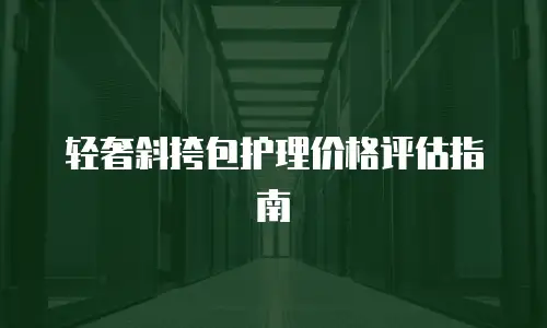 轻奢斜挎包护理价格评估指南
