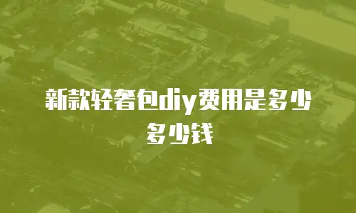 新款轻奢包diy费用是多少多少钱