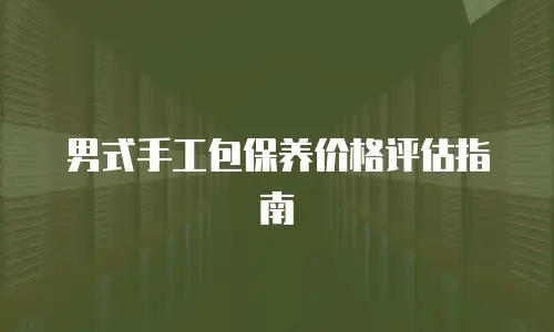 男式手工包保养价格评估指南