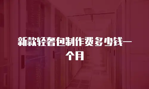 新款轻奢包制作费多少钱一个月