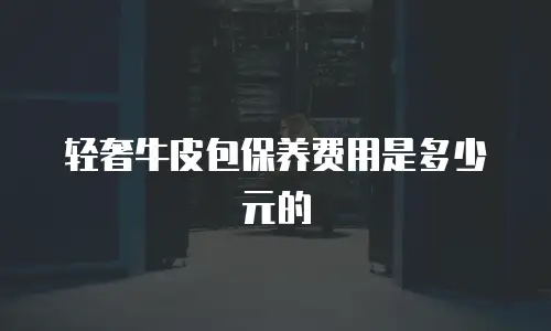 轻奢牛皮包保养费用是多少元的