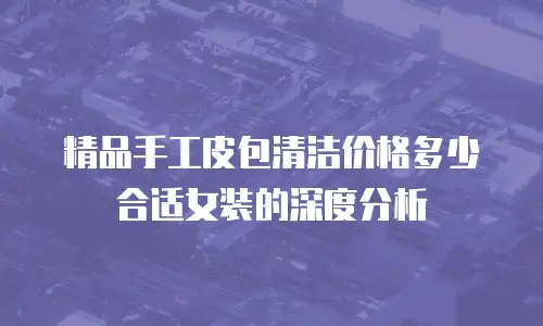 精品手工皮包清洁价格多少合适女装的深度分析