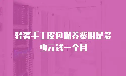 轻奢手工皮包保养费用是多少元钱一个月