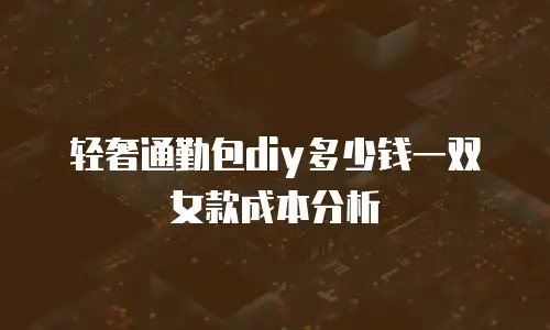轻奢通勤包diy多少钱一双女款成本分析