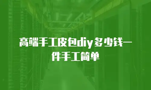 高端手工皮包diy多少钱一件手工简单