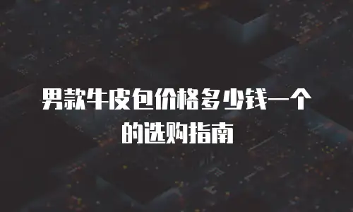 男款牛皮包价格多少钱一个的选购指南