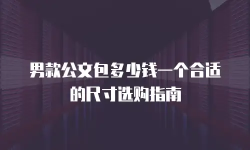 男款公文包多少钱一个合适的尺寸选购指南