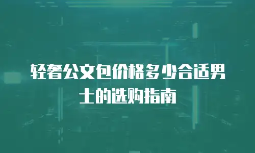 轻奢公文包价格多少合适男士的选购指南