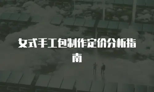 女式手工包制作定价分析指南