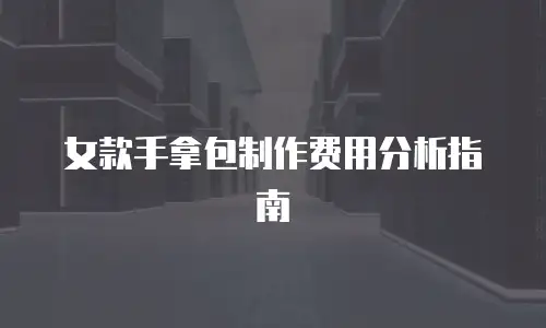 女款手拿包制作费用分析指南