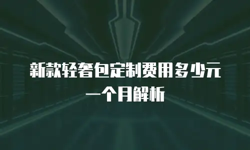 新款轻奢包定制费用多少元一个月解析