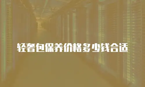 轻奢包保养价格多少钱合适