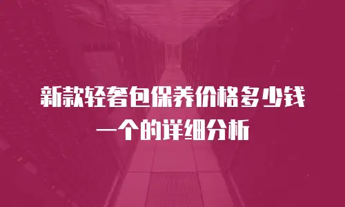 新款轻奢包保养价格多少钱一个的详细分析