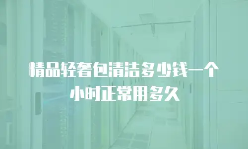 精品轻奢包清洁多少钱一个小时正常用多久