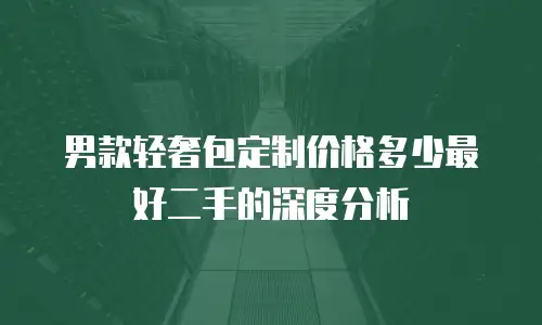 男款轻奢包定制价格多少最好二手的深度分析