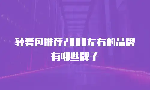 轻奢包推荐2000左右的品牌有哪些牌子