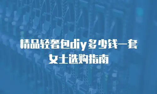 精品轻奢包diy多少钱一套女士选购指南