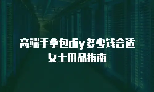 高端手拿包diy多少钱合适女士用品指南