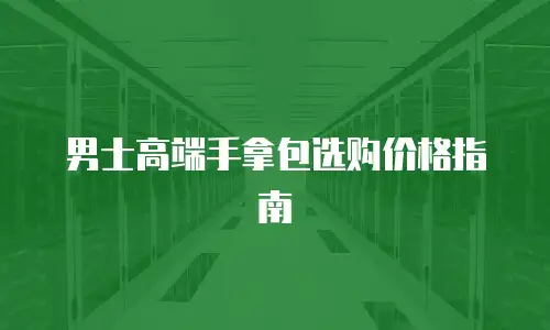 男士高端手拿包选购价格指南