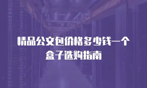 精品公文包价格多少钱一个盒子选购指南