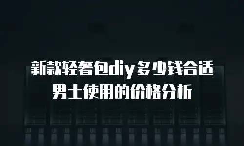 新款轻奢包diy多少钱合适男士使用的价格分析