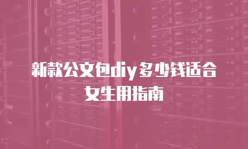 新款公文包diy多少钱适合女生用指南
