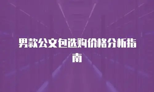 男款公文包选购价格分析指南