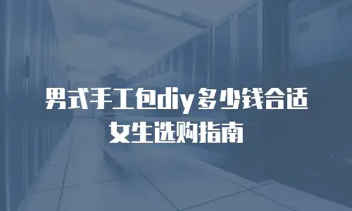 男式手工包diy多少钱合适女生选购指南