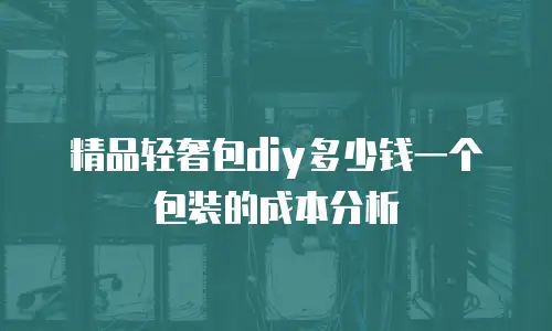 精品轻奢包diy多少钱一个包装的成本分析