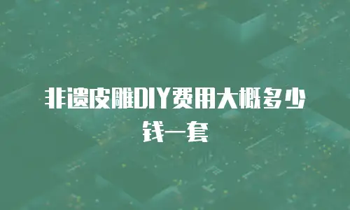 非遗皮雕DIY费用大概多少钱一套