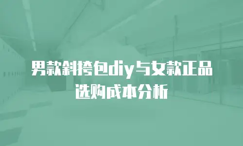 男款斜挎包diy与女款正品选购成本分析