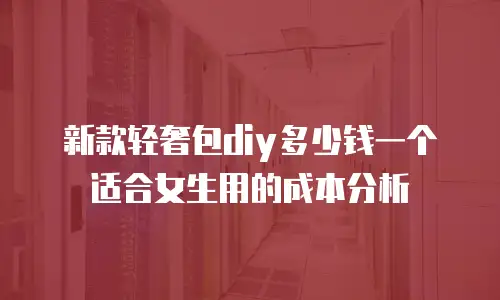 新款轻奢包diy多少钱一个适合女生用的成本分析