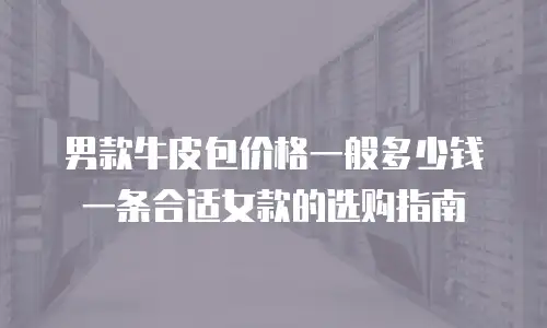 男款牛皮包价格一般多少钱一条合适女款的选购指南