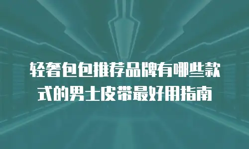 轻奢包包推荐品牌有哪些款式的男士皮带最好用指南