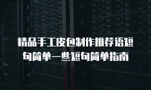 精品手工皮包制作推荐语短句简单一些短句简单指南