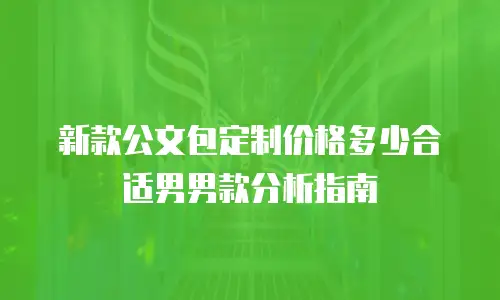 新款公文包定制价格多少合适男男款分析指南