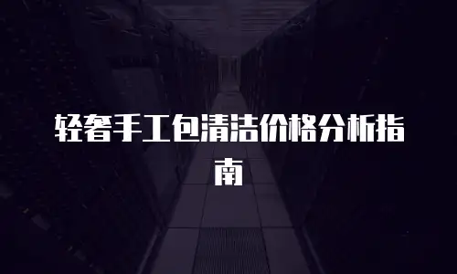 轻奢手工包清洁价格分析指南