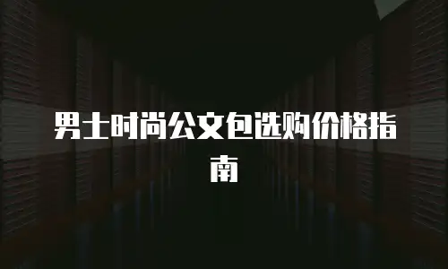男士时尚公文包选购价格指南