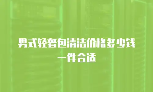 男式轻奢包清洁价格多少钱一件合适