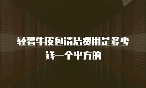 轻奢牛皮包清洁费用是多少钱一个平方的