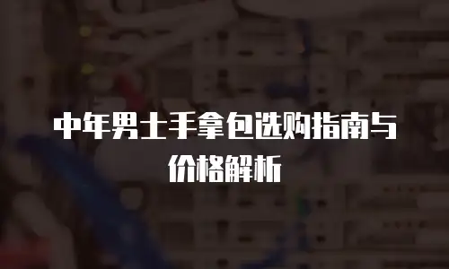 中年男士手拿包选购指南与价格解析