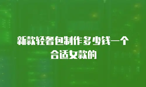 新款轻奢包制作多少钱一个合适女款的