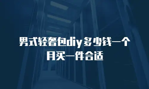 男式轻奢包diy多少钱一个月买一件合适