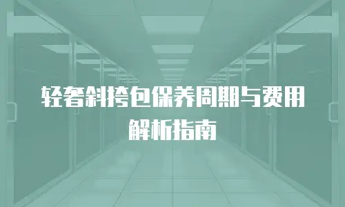 轻奢斜挎包保养周期与费用解析指南