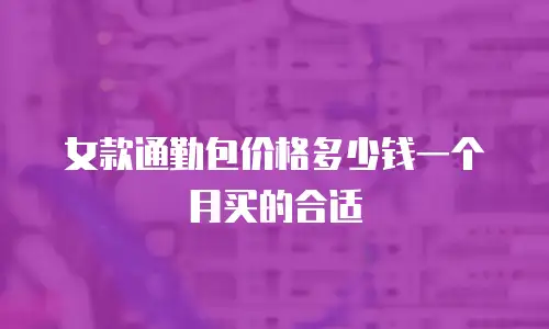 女款通勤包价格多少钱一个月买的合适