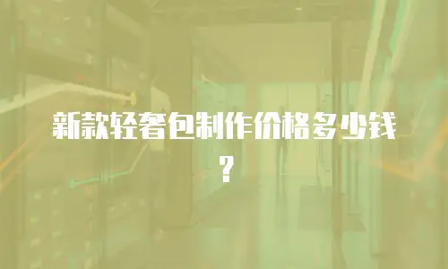 新款轻奢包制作价格多少钱？